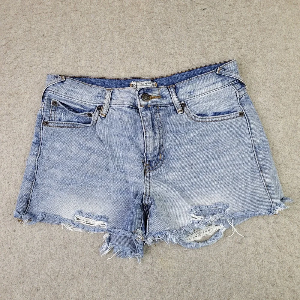 Free People Denim Cut Off Shorts Womens 26 Blue Distressed 3